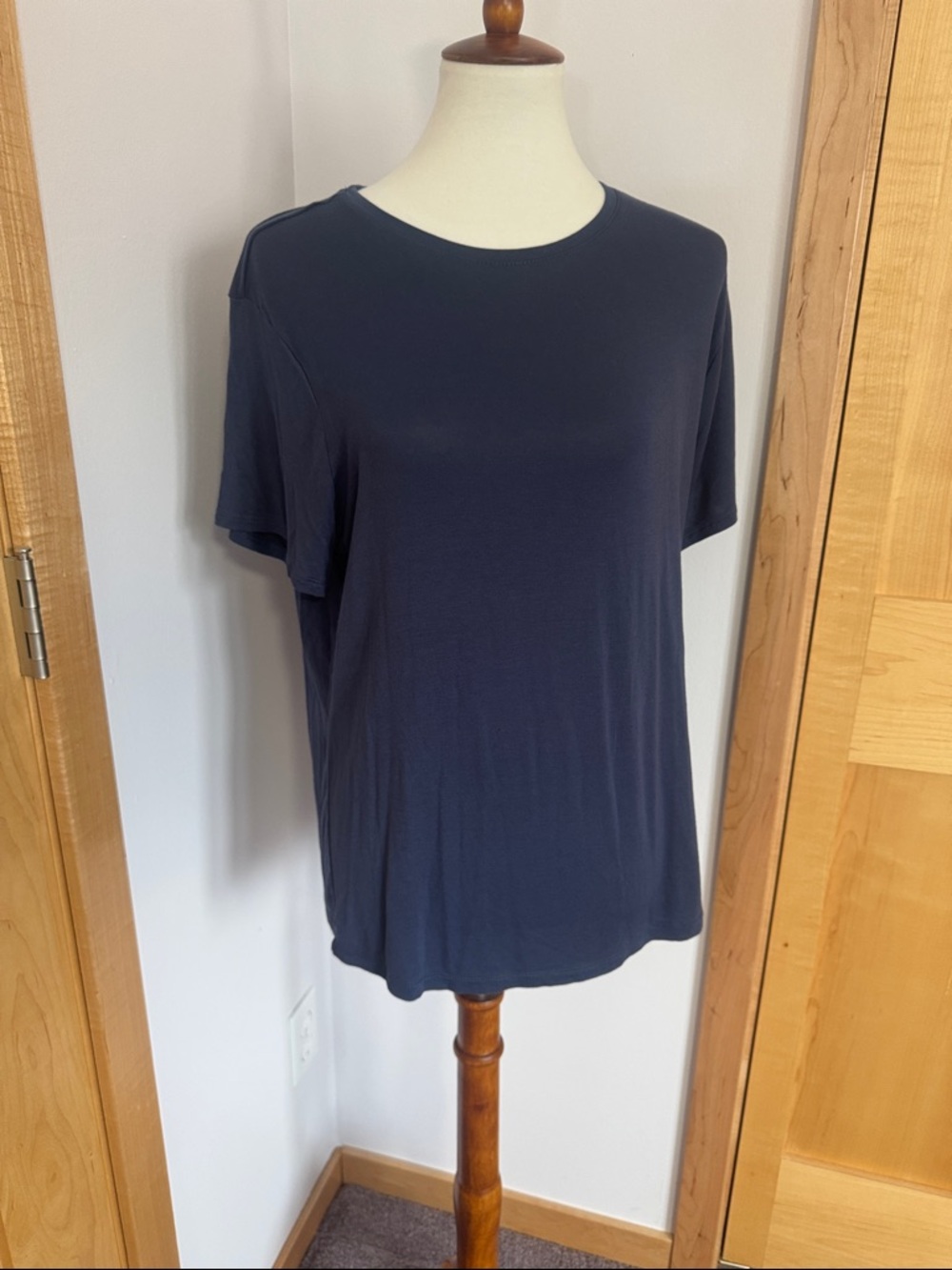 Nine West Navy Short-Sleeve Crew Neck Tee
